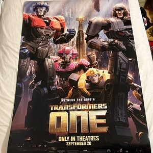 TRANSFORMERS ONE Movie Poster 27x40 Double Sided Theatrical + BONUS 2024